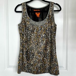 🪩 3/$40 🪩 Tory Burch Silk Blend Metallic Silver and Gold Sleeveless Tank